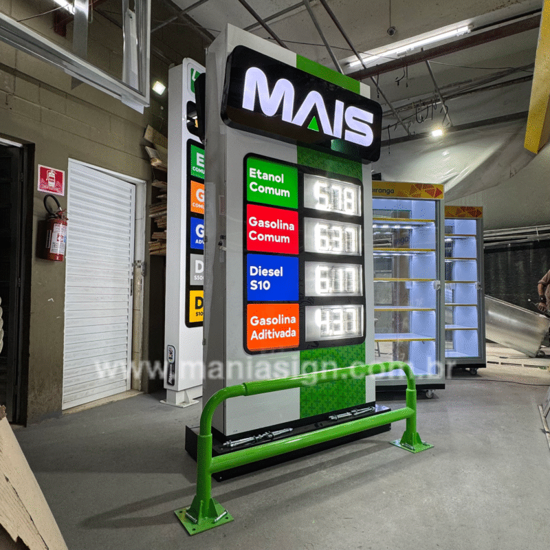 TOTEM DE PREÇOS com NÚMEROS de LED.