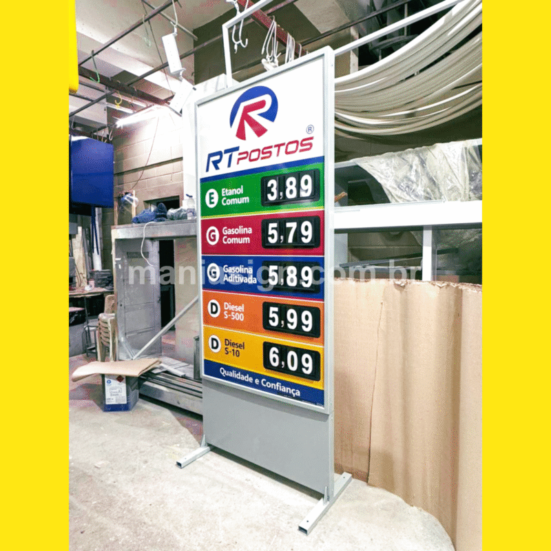 TABELA de PREÇOS com PLAQUETAS.